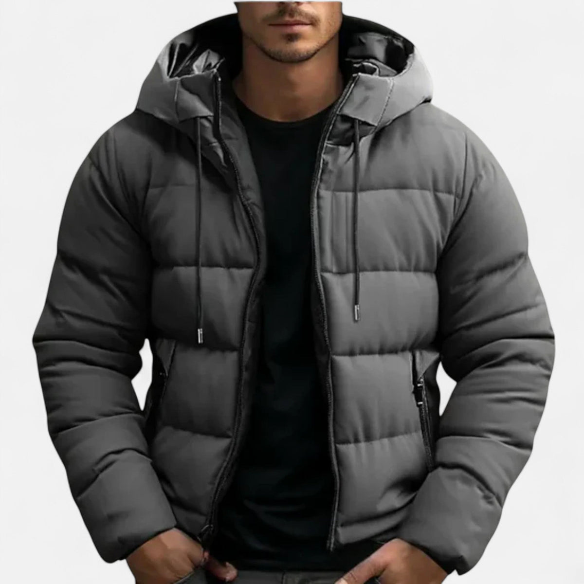 Herren-Nylon-Steppjacke – Rautensteppung und zeitlos strukturierter Schnitt