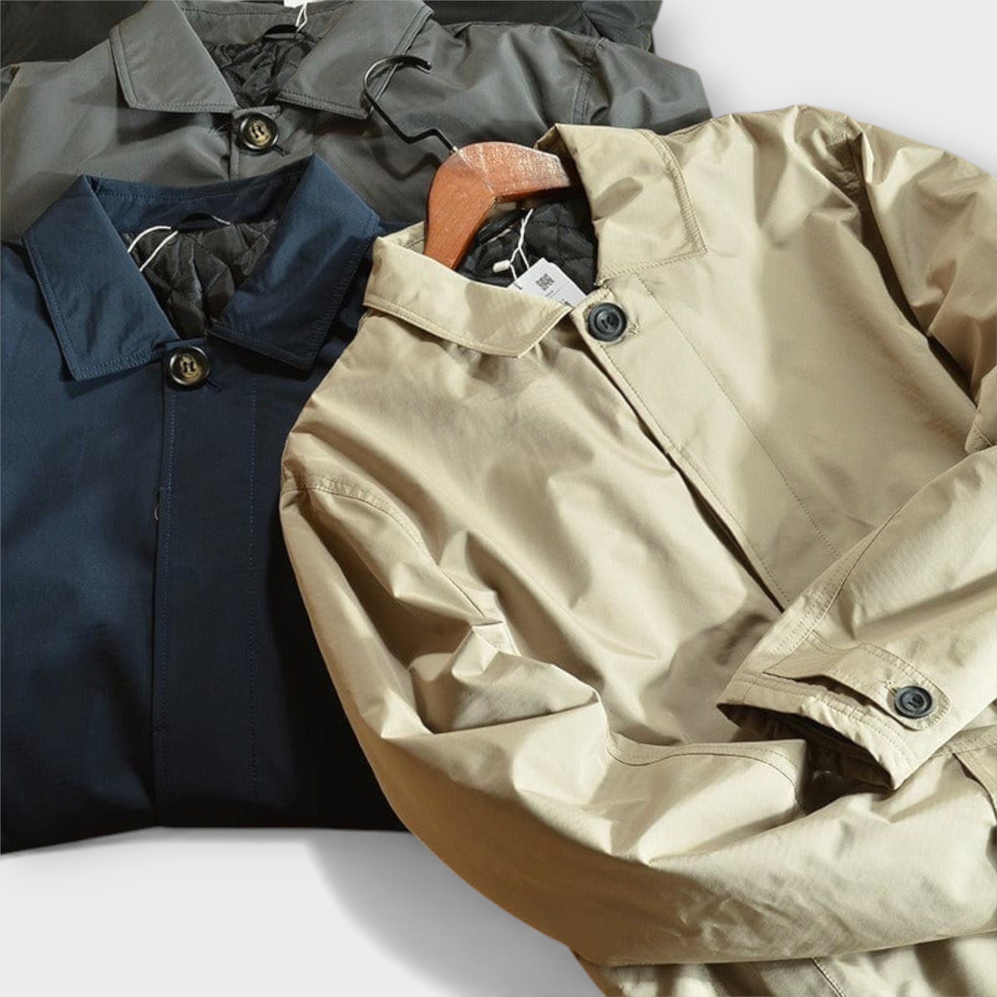 Cappotto da uomo – Resistente alle intemperie, con fodera trapuntata e taglio aderente