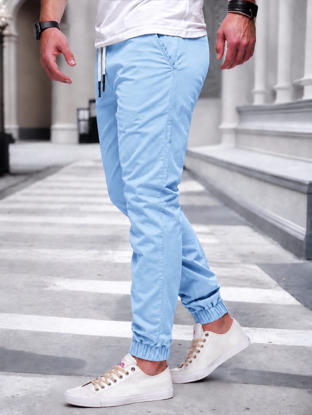 Men's Cargo Jogger – Elastic Waist, Side Pockets, Lightweight Fabric