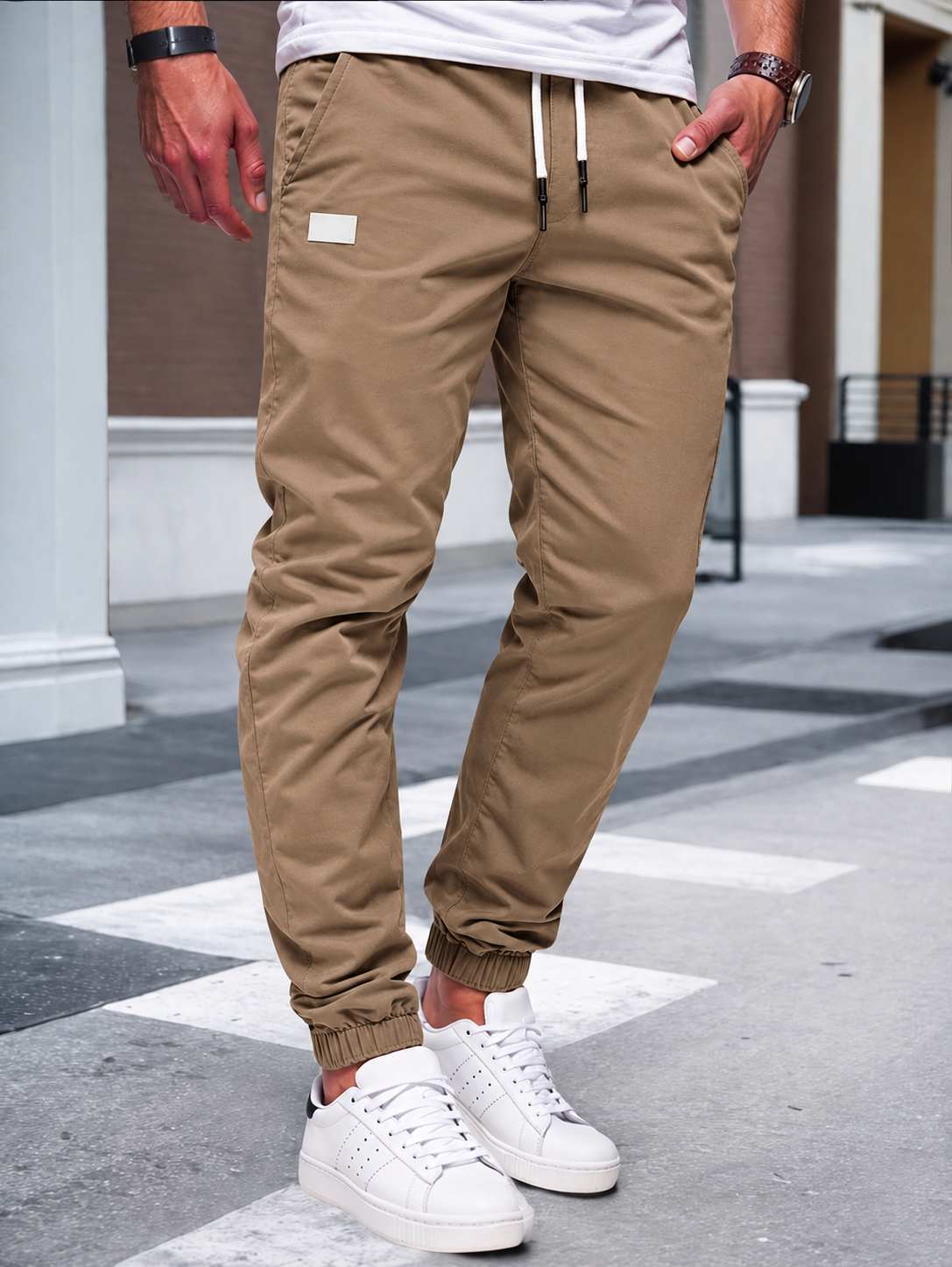 Men's Cargo Jogger – Elastic Waist, Side Pockets, Lightweight Fabric