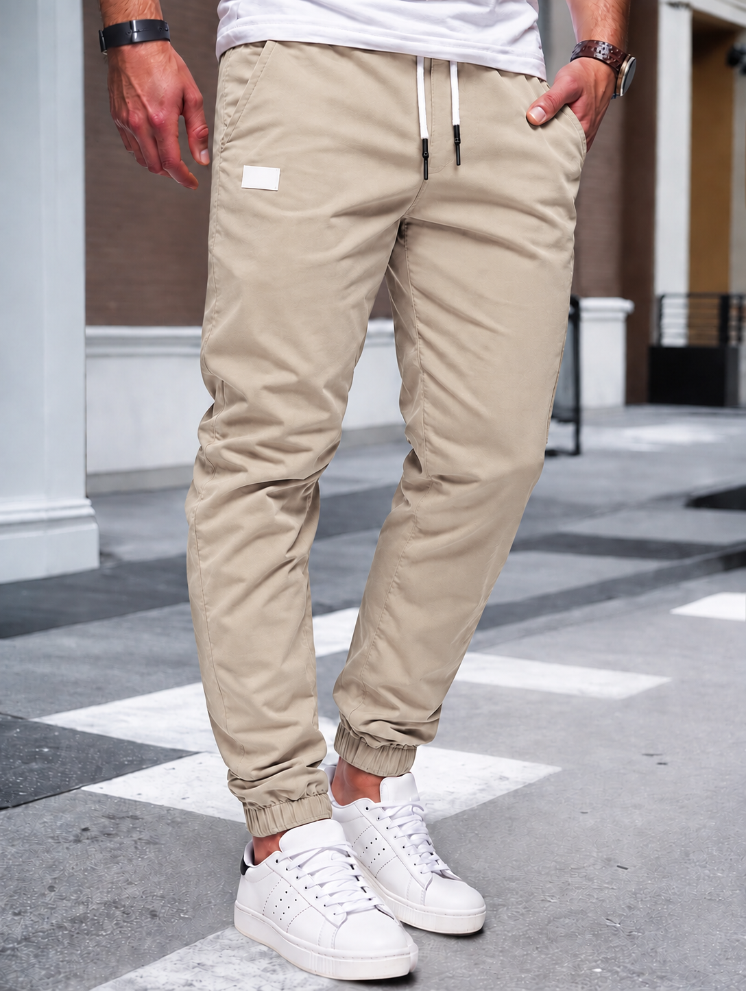 Men's Cargo Jogger – Elastic Waist, Side Pockets, Lightweight Fabric