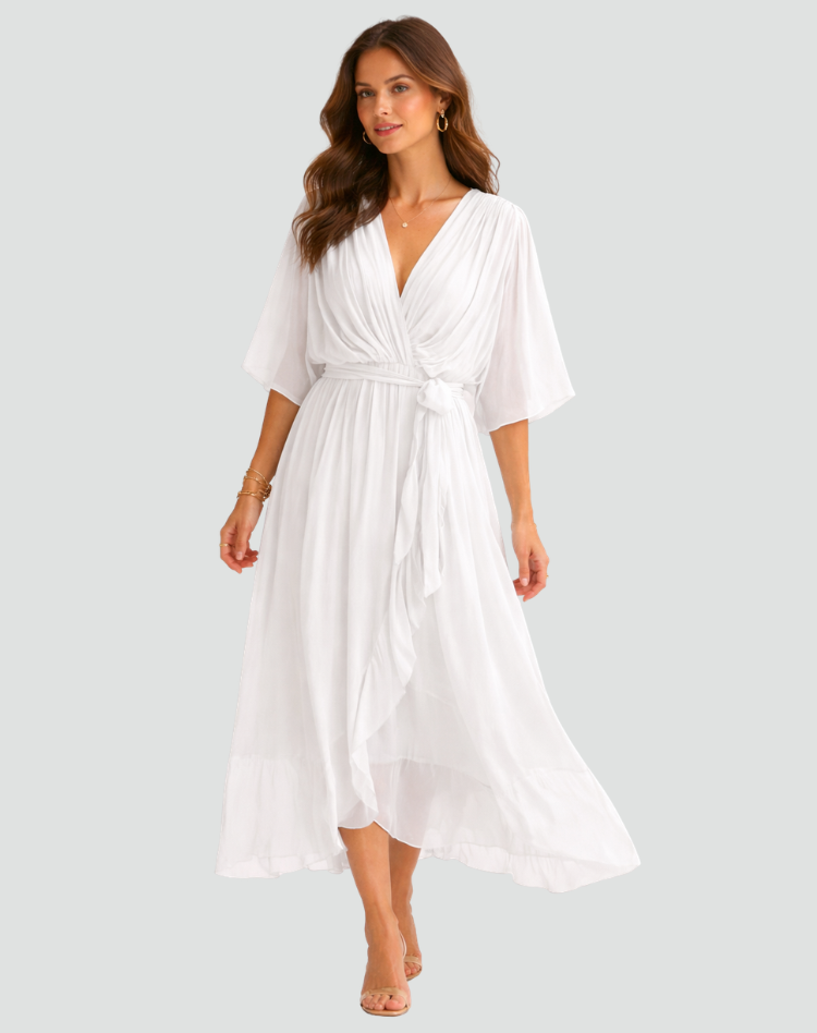 Robe Midi Fluide À Nouer