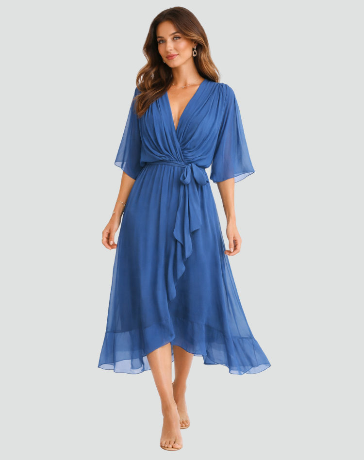 Robe Midi Fluide À Nouer