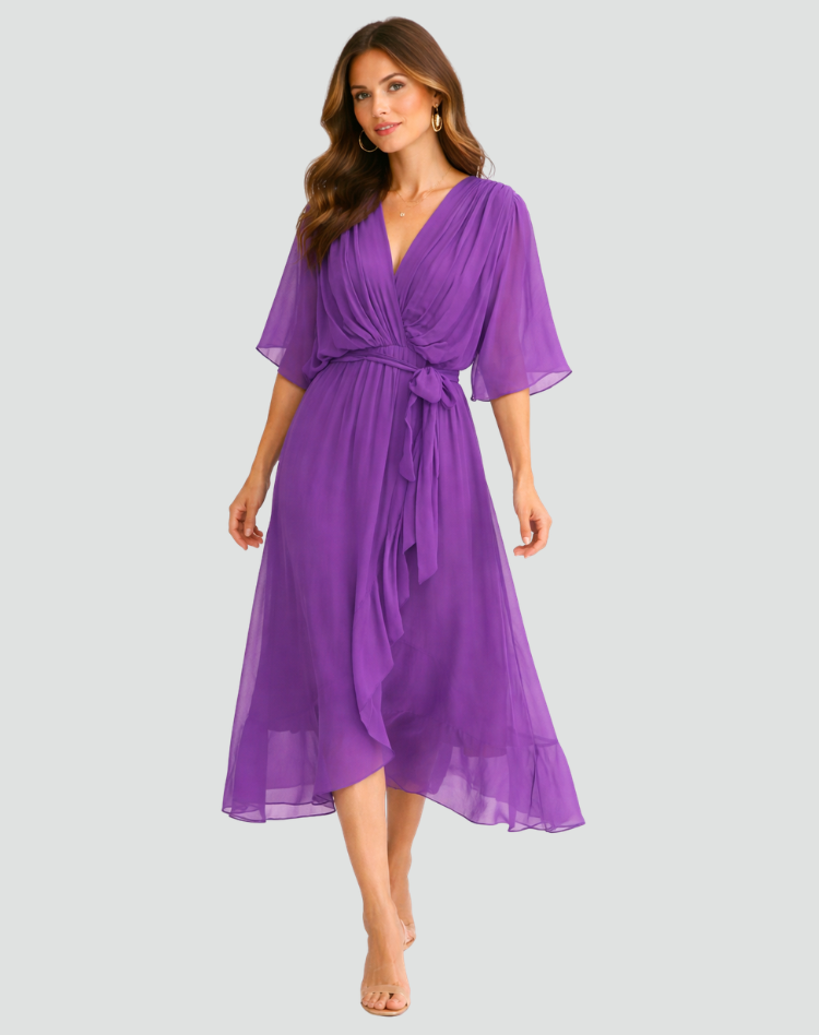 Robe Midi Fluide À Nouer