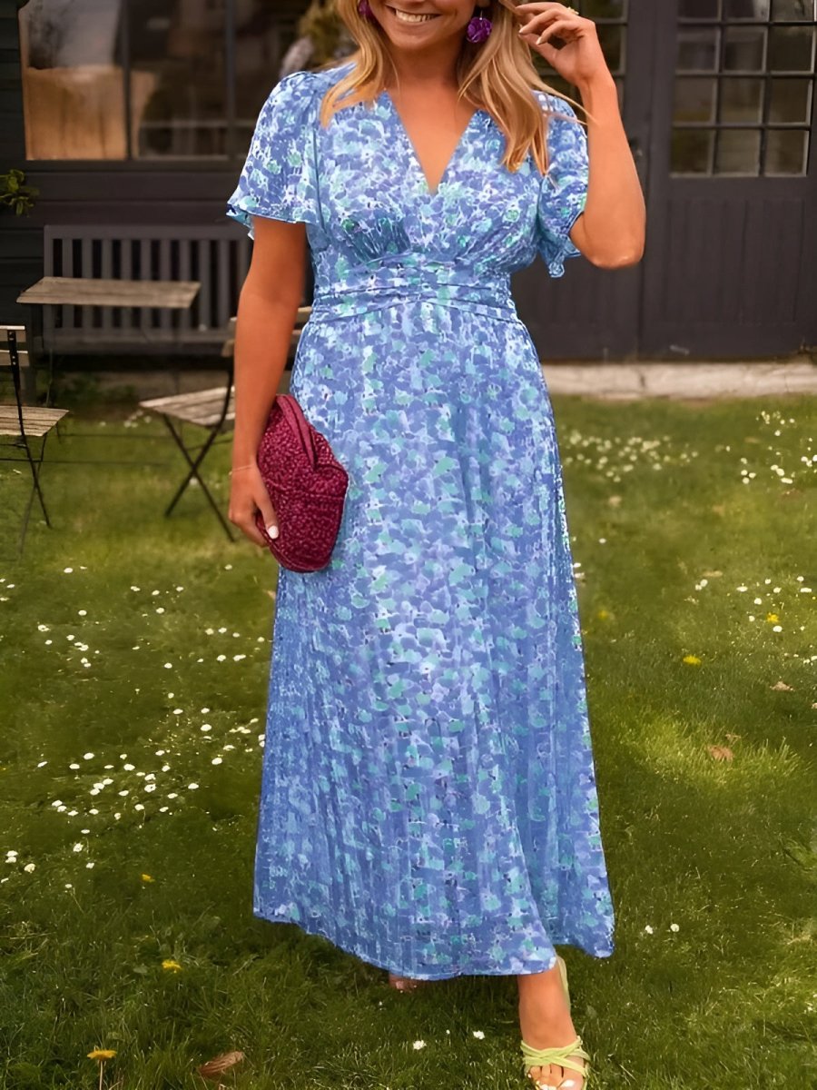 Maxi Robe Imprimée à Volants