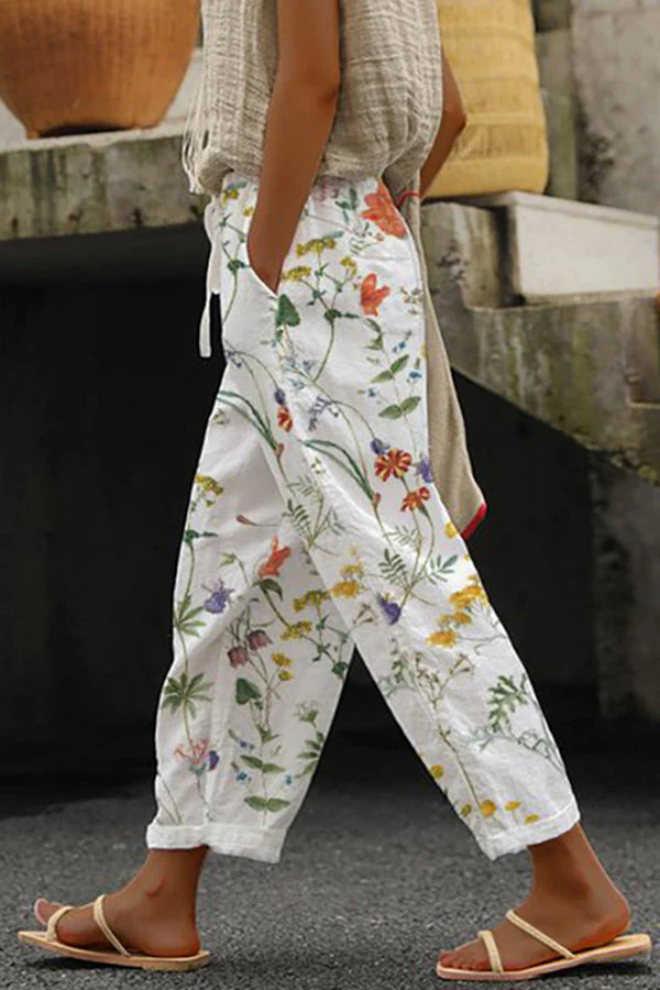 Pantalon Fluide À Motifs