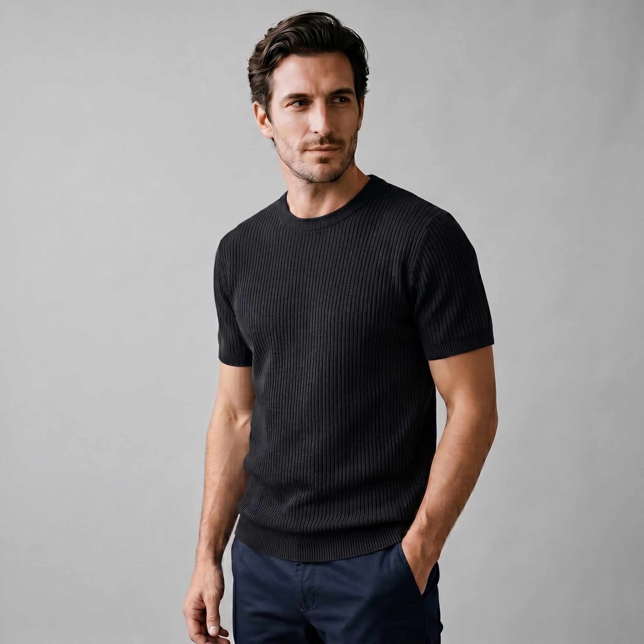 Ανδρικό T-shirt από πλεκτό ύφασμα