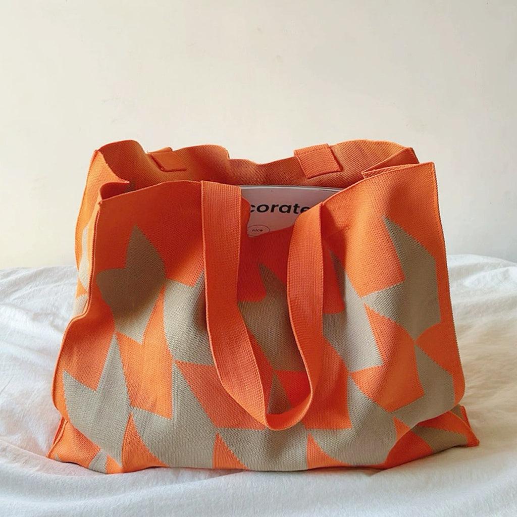 Totebag femme motif géométrique pratique